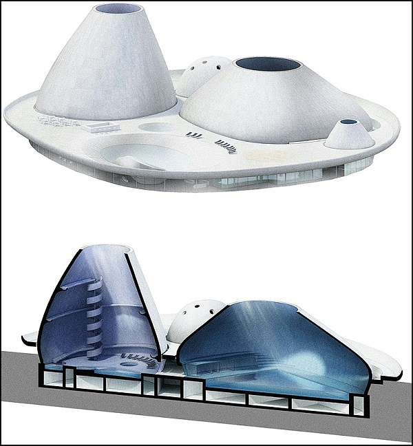 亿伽设计│温泉设计│洗浴设计│不一般的泳池空间：形状独特的混凝土水容器